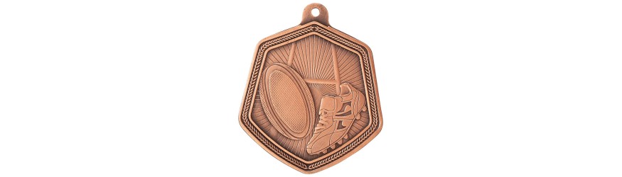 FALCON RUGBY MEDAL 65MM - GOLD